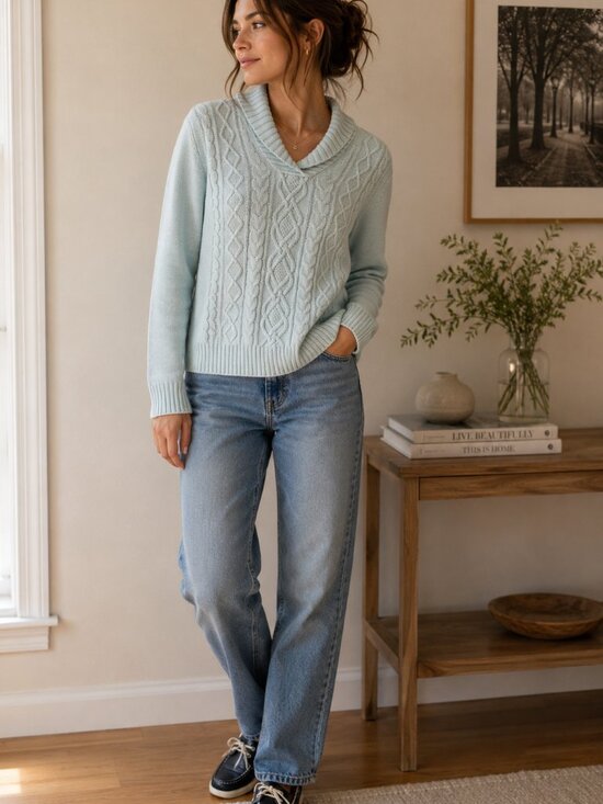 Karen Scott Sweaters - Thick Light Blue Sweater